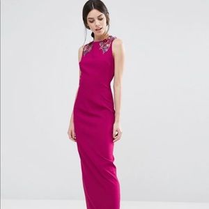 Little Mistress Floral Embellished Prom Dress